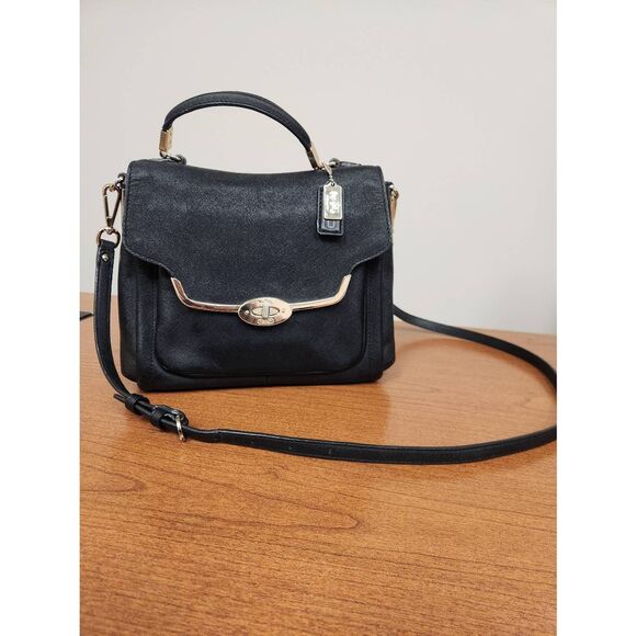 Coach 26624 Sadie Madison Black Top Handle Satchel Crossbody Bag - Picture 1 of 11
